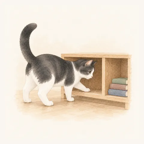 Tuxedo · Checking the empty cubby first