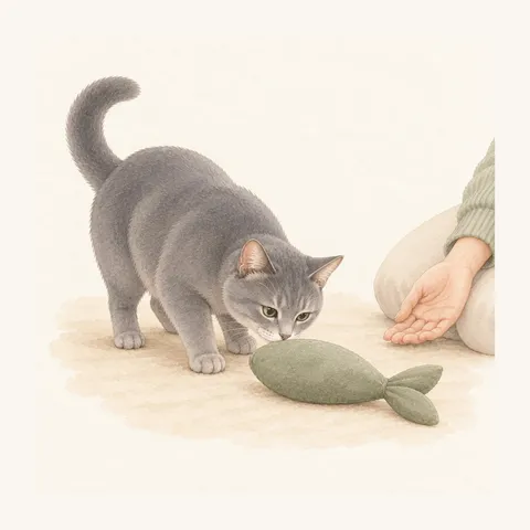 The Quiet Sitter · Taking a new toy slowly